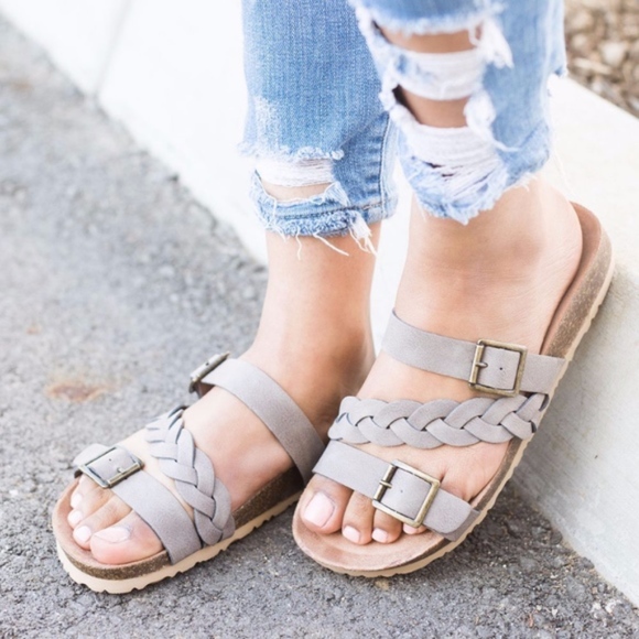 Shoes - TERRI Braided Sandal - TAUPE   